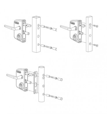 Serrure à pêne INOX pour portails ouvrants et piscines