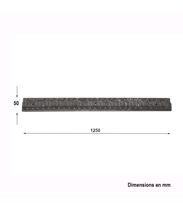 Profil mouluré 50x15mm en fonte pour habillage des soubassements de portails