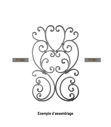 Panneau décoratif H810x260mm droite carré 12x12mm pour garde-corps