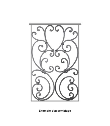 Panneau décoratif H810x260mm gauche carré 12x12mm pour garde-corps