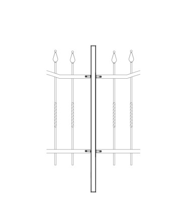 Poteau intermédiaire A SCELLER pour grille de clôture modèle ELEGANCE