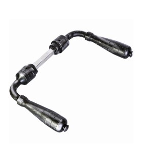 Paire de Poignées béquilles en fer forgé poli 140x80mm carré de 8mm