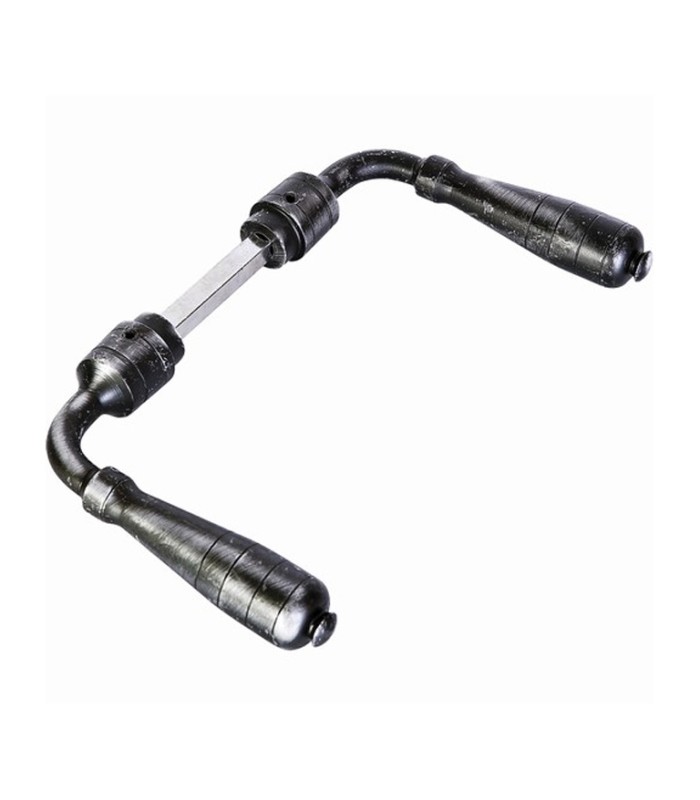 Paire de Poignées béquilles en fer forgé poli 140x80mm carré de 8mm