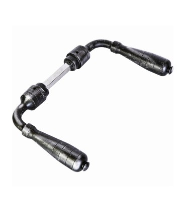 Paire de Poignées béquilles en fer forgé poli 140x80mm carré de 8mm