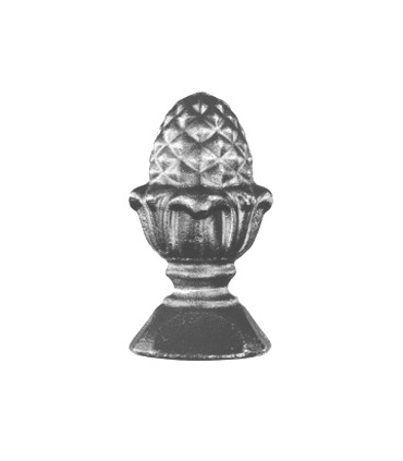 Pommeau en acier forgé 85mm embase 40x40mm pour cloture ou escalier en acier forgé