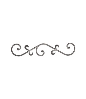 Panneau balustre 650x130mm rond de 12mm volute à enroulement en acier grenaillé