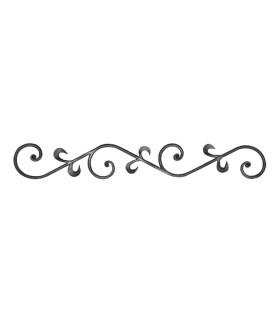 Panneau balustre 900x130mm rond de 12mm volutes à enroulements en acier grenaillé