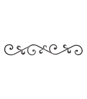 Panneau balustre 900x130mm rond de 12mm volutes à enroulements en acier grenaillé