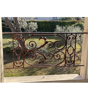 Panneau décoratif ART DECO 1060x500mm carré 12x12mm volutes martelées extrémités façon noyaux