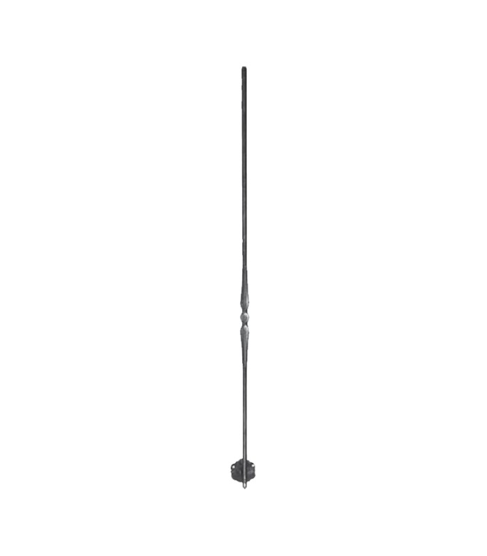 Balustre forgé coudé 1100mm rond ø14mm motif central pour escaliers et garde corps