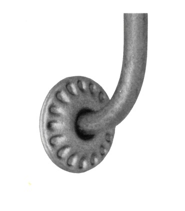 Balustre coudé 1200mm rond Ø16mm pour escaliers à l'anglaise fixation à plat