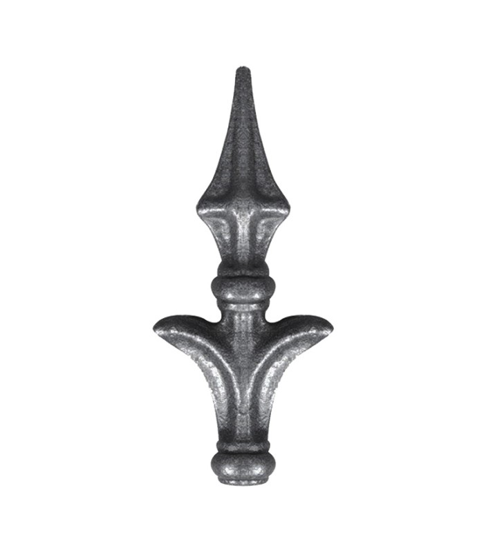 Pointe de lance 160mm collerette de 20mm acier en forme de croix collerette à souder