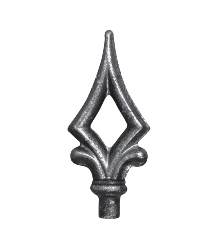 Pointe de lance 125mm diamètre 15mm acier forgé ajouré à souder