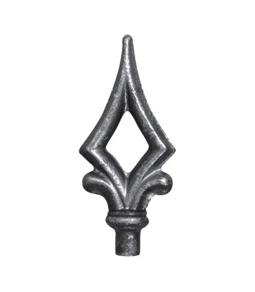 Pointe de lance 125mm diamètre 15mm acier forgé ajouré à souder
