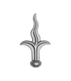 Pointe de lance 125mm collerette 20mm en acier à souder en forme de flamme