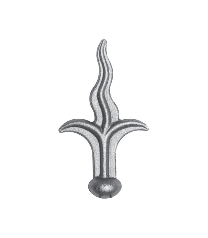 Pointe de lance 125mm collerette 20mm en acier à souder en forme de flamme
