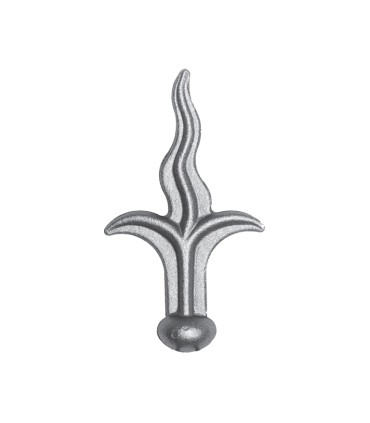 Pointe de lance 125mm collerette 20mm en acier à souder en forme de flamme