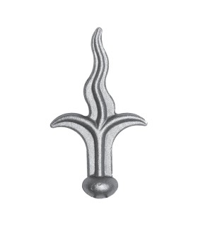 Pointes de lances 140mm collerette 25mm en acier forgé à souder en forme de flamme