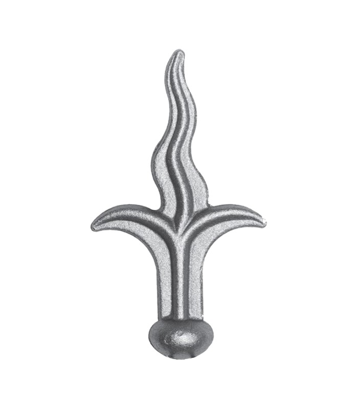 Pointes de lances 140mm collerette 25mm en acier forgé à souder en forme de flamme