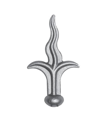 Pointes de lances 140mm collerette 25mm en acier forgé à souder en forme de flamme