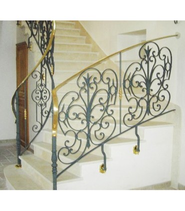 Manchons garnitures 130mm alésage ø16mm taille haute en laiton poli verni pour barreaux ronds