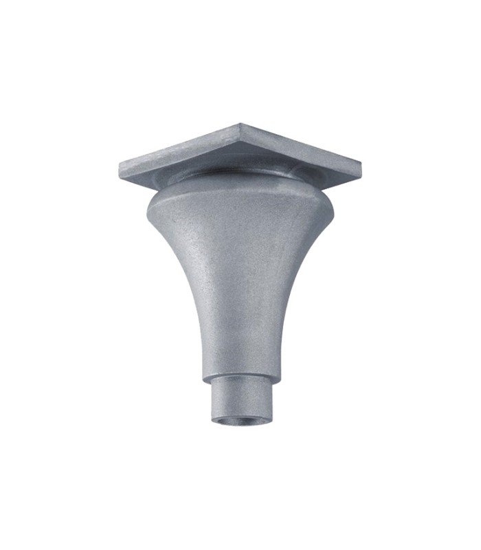 Base ou chapiteau 235mm pour tube ø80mm aluminium cannelé de poteau