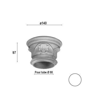Chapiteau hauteur 97m pour tube ø80mm lisse aluminium poteau modulaire