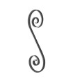 Volute S 360x120mm 14x5mm aluminium symétrique extrémités simples