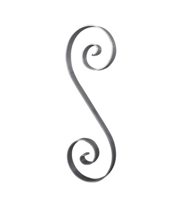 Volute S 361x119mm plat 20x3 aluminium extrémités simples