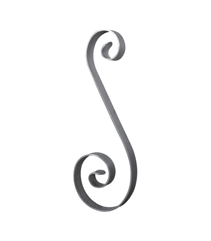 Volute S 316x119mm 20x3mm aluminium asymétrique extrémités simples