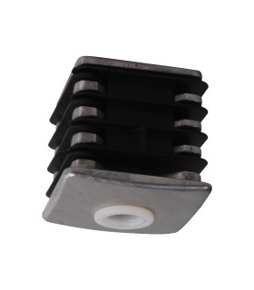 Jonction de Crapaudine 50x50mm trou Ø12mm en aluminium - bouchon