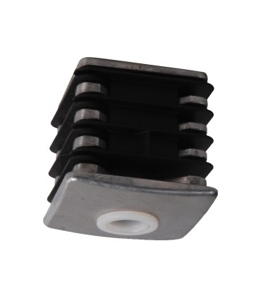 Jonction de Crapaudine 50x50mm trou Ø12mm en aluminium - bouchon