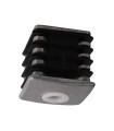 Jonction de Crapaudine 50x50mm trou Ø12mm en aluminium - bouchon