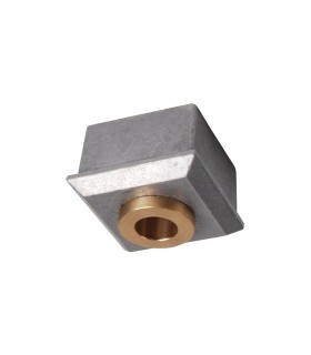 Jonction de Crapaudine 40x40mm alésage ø12mm aluminium et laiton