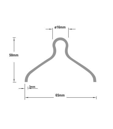 Rail à sceller en forme de U ø16mm longueur 3m pour portails coulissants