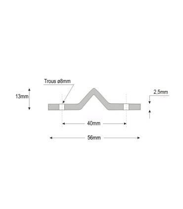 Rail à visser en forme de V longueur 3m pour portails coulissants
