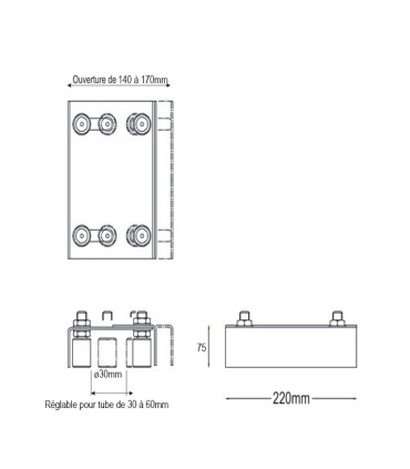 Rail de guidage 4 galets modulables pour portails coulissants