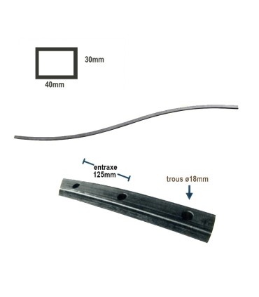 Cintre en forme de chapeau de gendarme 40x30mm percé de trous ø18mm