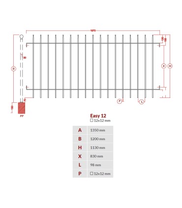 Grille cloture EASY 12 prête à poser