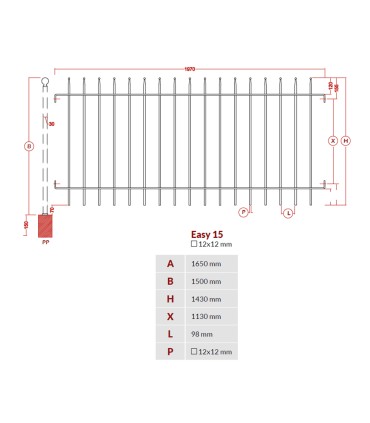 Grille clôture EASY 15 prête à poser