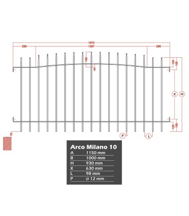 Grille de cloture Arco Milano 10 prête à poser