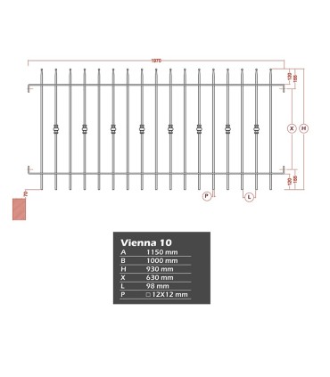 Grille de cloture VIENNA 10 prête à poser