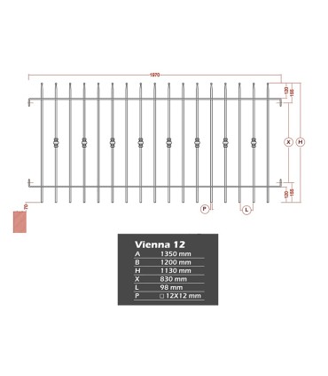 Grille de cloture VIENNA 12 prête à poser