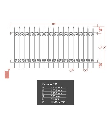 Grille de cloture LUCCA 12 prête à poser