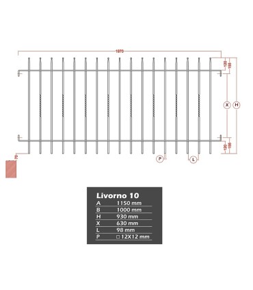 Grille cloture LIVORNO 10 prête à poser