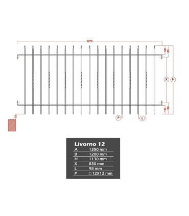 Grille cloture LIVORNO 12 prête à poser