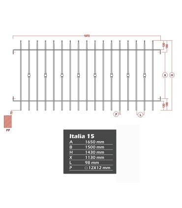 Grille cloture ITALIA 15 prête à poser