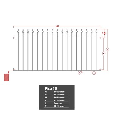 Grille de cloture PISA 15 prête à poser