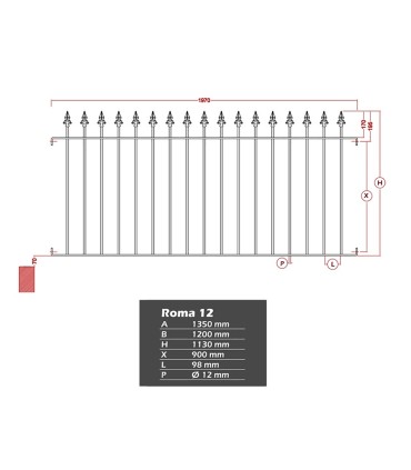 Grille de cloture ROMA 12 prête à poser