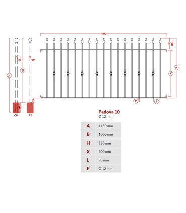 Grille de cloture PADOVA 10 prête à poser